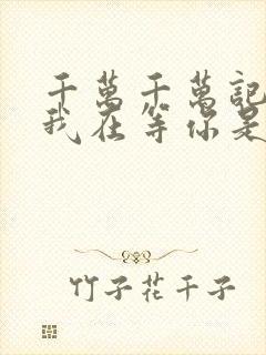 千万千万记得有我在等你是什么歌