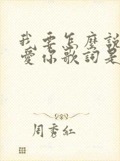 我要怎么说我不爱你歌词是什么歌