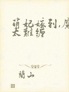 萌妃嫁到,魔尊太难缠