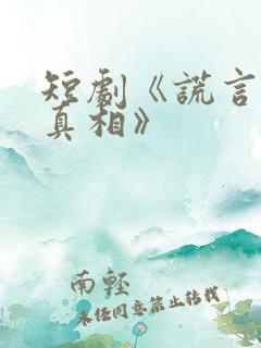 短剧《谎言下的真相》