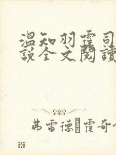 温知羽霍司砚小说全文阅读