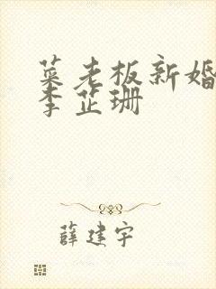 菜老板新婚妻子李芷珊