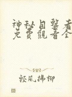 神秘目击者漫画免费观看全集高清