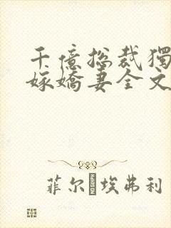 千亿总裁独宠替嫁娇妻全文阅读