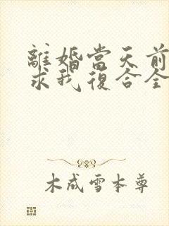 离婚当天前夫跪求我复合全文免费阅读