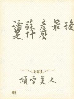 潘苏彦最后结局是什么