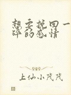 想要挽回一段破碎的感情