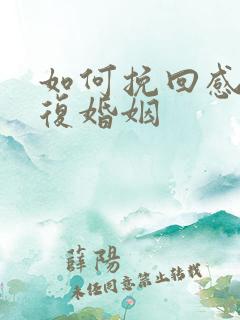 如何挽回感情修复婚姻