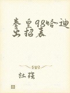 拳皇98哈迪伦出招表