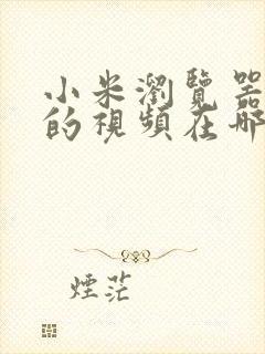 小米浏览器缓存的视频在哪个文件夹