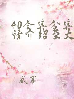 40全集分集剧情介绍至大结局