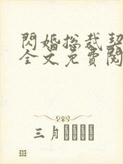 闪婚总裁契约妻全文免费阅读