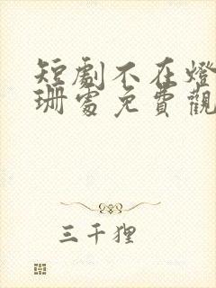 短剧不在灯火阑珊处免费观看