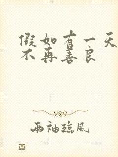 假如有一天,我不再善良