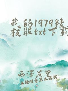 我的1979精校版txt下载