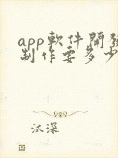 app软件开发制作要多少钱