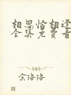 相思恰相逢短剧全集免费看