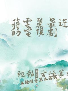 蒋雯丽最近主演的电视剧