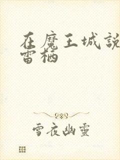 在魔王城说晚安雷栖