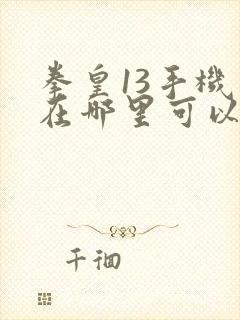 拳皇13手机版在哪里可以下载