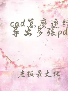 cad怎么连续导出多张pdf格式