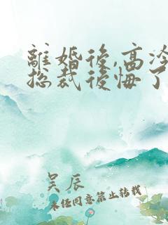 离婚后,高冷女总裁后悔了 免费阅读