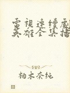 电视连续剧侦察英雄全集播放