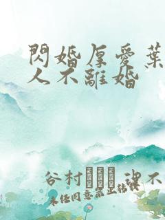 闪婚厚爱叶家男人不离婚