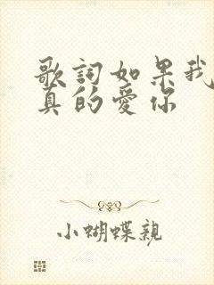 歌词如果我说我真的爱你