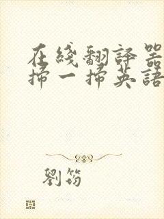 在线翻译器拍照扫一扫英语