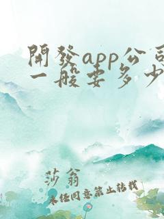 开发app公司一般要多少钱