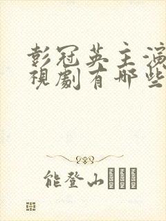 彭冠英主演的电视剧有哪些