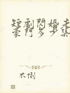 短剧闪婚老公是豪门多少集