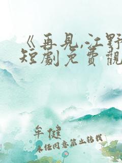 《再见,江野》短剧免费观看