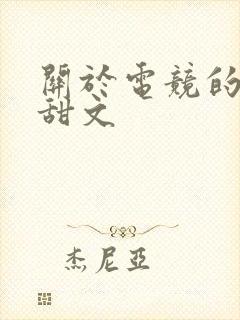 关于电竞的小说甜文