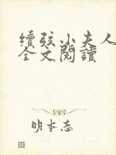 续弦小夫人免费全文阅读