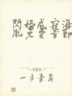 闪婚成宠海彤战胤免费章节