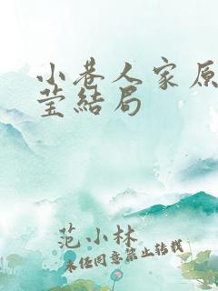 小巷人家原著宋莹结局