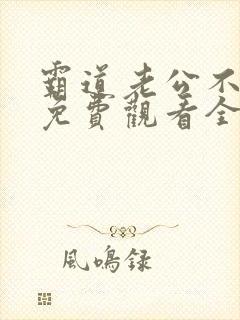 霸道老公不好惹免费观看全集