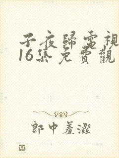 子夜归电视剧第16集免费观看