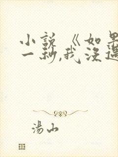 小说 《如果这一秒,我没遇见你》