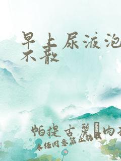 早上尿液泡沫多不散