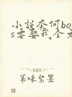 小说奈何boss要娶我全文免费阅读