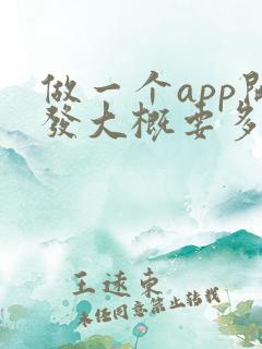 做一个app开发大概要多少钱