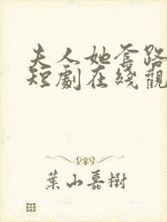 夫人她套路太深短剧在线观看全集