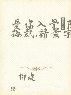 爱你入骨·隐婚总裁,请签字