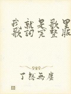 我就是歌里的人歌词完整版