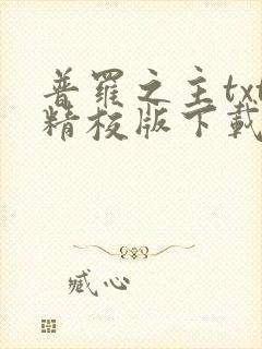 普罗之主txt精校版下载