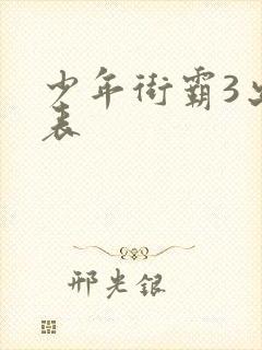 少年街霸3出招表