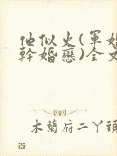 他似火(军婚高干婚恋)全文免费阅读无弹窗